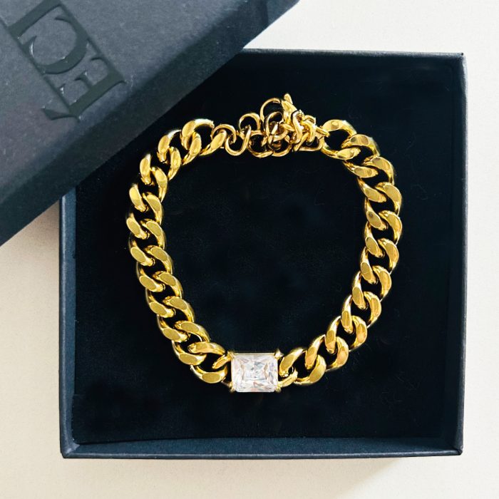 BRACCIALE CATENA PUNTO LUCE TAGLIO RETTANGOLO