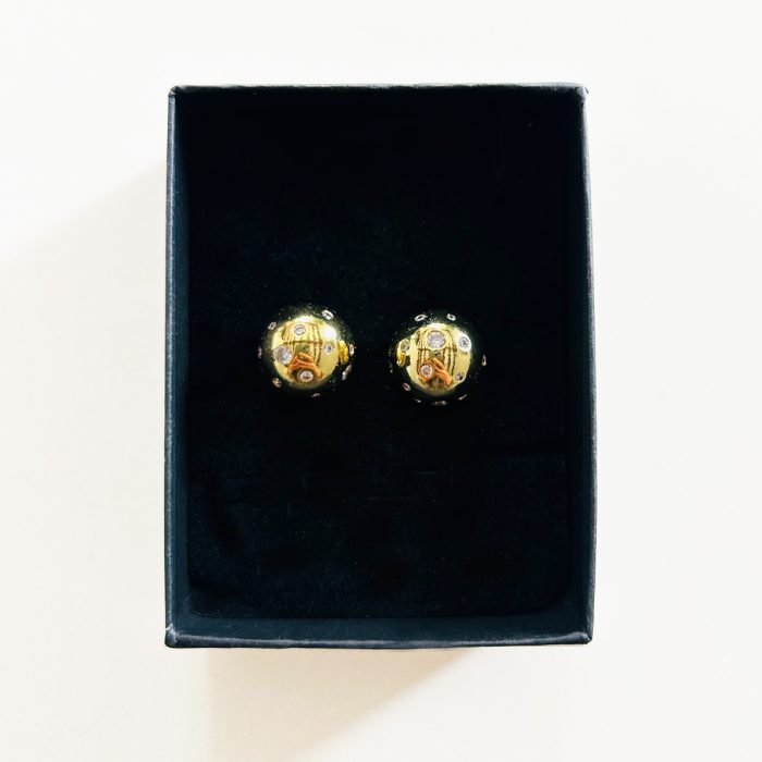 ORECCHINI BOTTONE PEPITE CRYSTAL