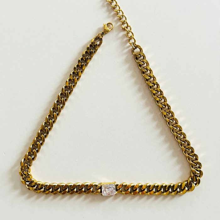 COLLIER CATENA PUNTO LUCE TAGLIO RETTANGOLO