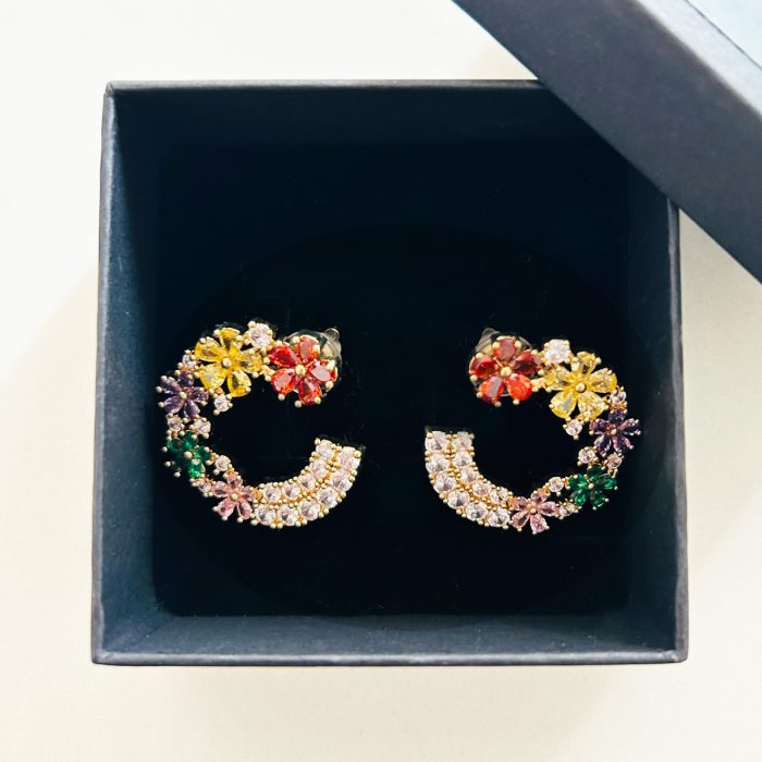 ORECCHINI MULTIFIORI COLORATI