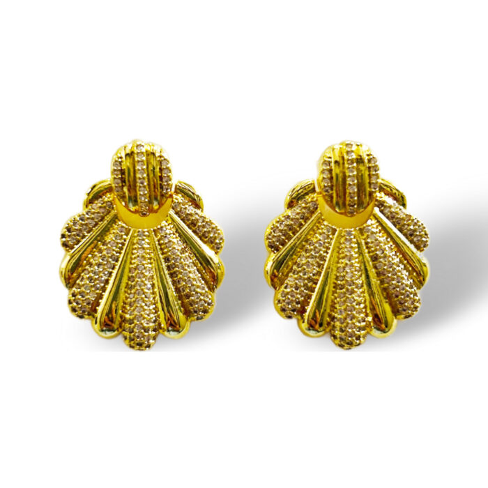 ORECCHINI A CONCHIGLIA GOLD E PAVè