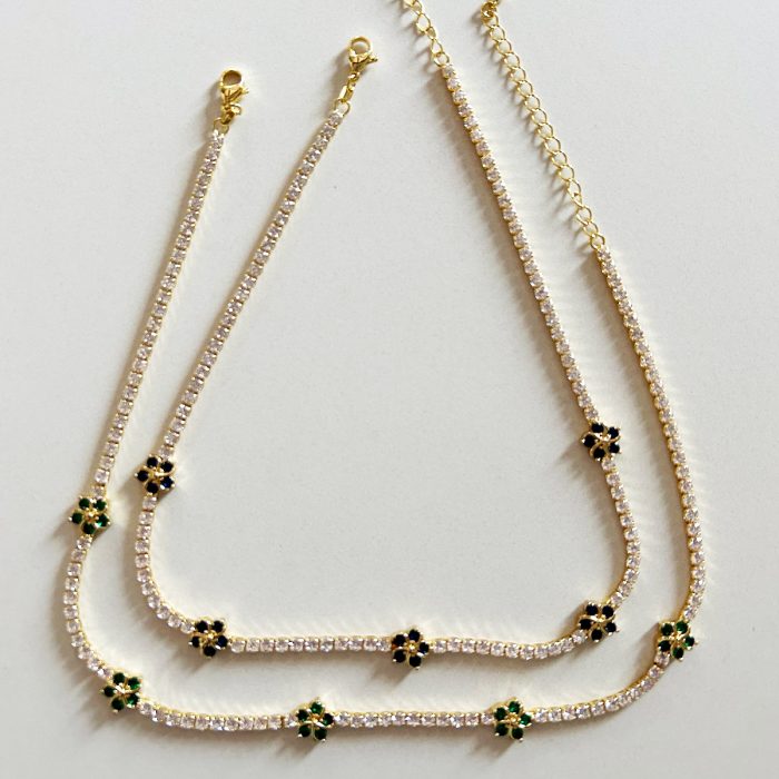 COLLANA TENNIS E FIORI
