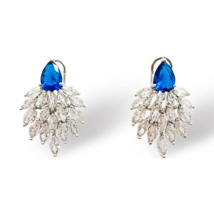 ORECCHINI NAVETTE CON GOCCIA ZAFFIRO