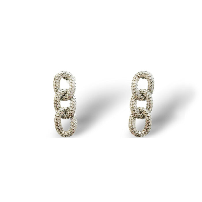 ORECCHINI CATENA A PAVè