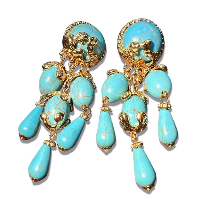 ORECCHINI PENDENTI TURCHESI