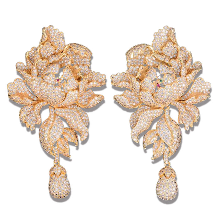 ORECCHINI PEONIA SPARKLING